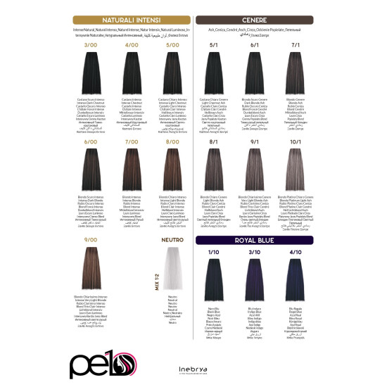 Inebrya Color Tinte Crema Colorante Profesional