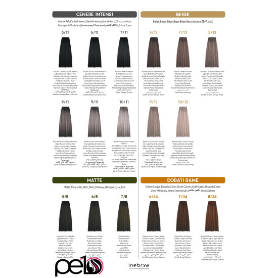 Inebrya Color Tinte Crema Colorante Profesional