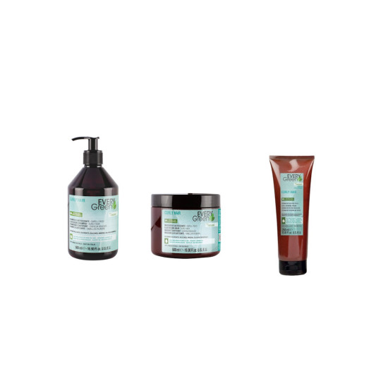 Pack Champú-Mascarilla-Crema Every Green Curly Hair Cabello Rizado