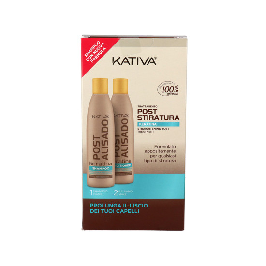 Kativa Post Alisador Keratin Kit (Champú+Acondicionador)